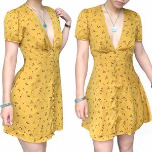 Vintage vibe UO Jen Button-Down Mini Dress